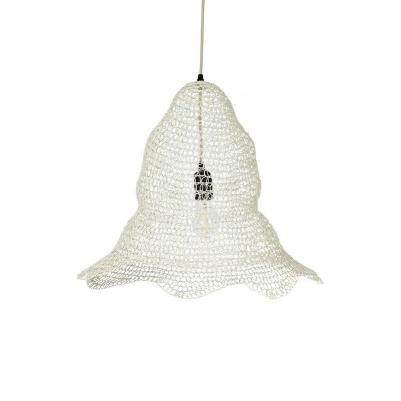 GLOBOSTAR® KENTUCKY 01889 Vintage Κρεμαστό Φωτιστικό Οροφής με Ντουί 1 x E27 AC 220-240V IP20 – Λευκό – Μ50 x Π50 x Υ48cm
