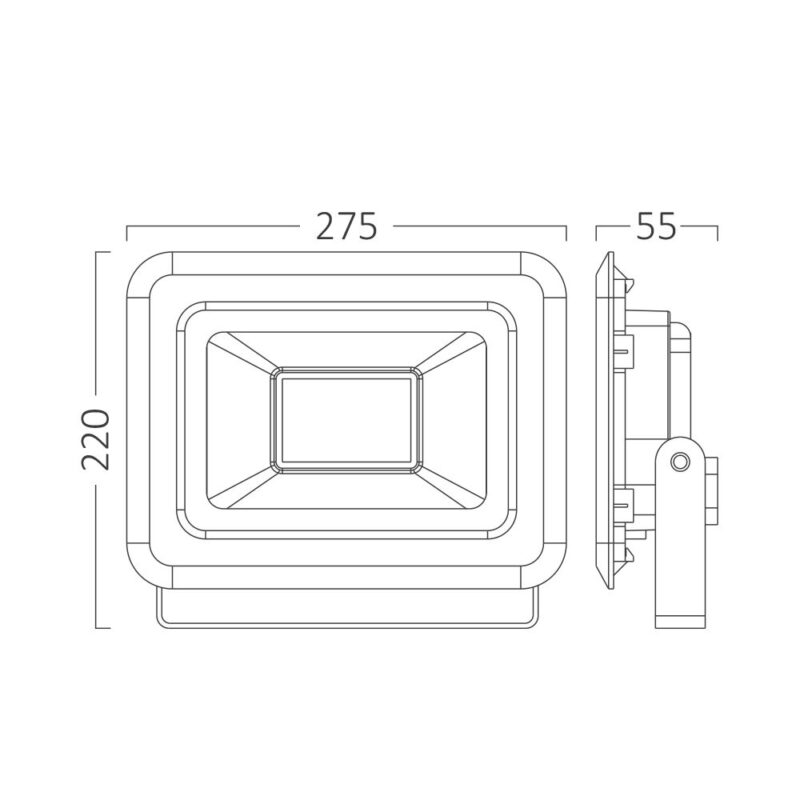 Προβολέας IP65 100w 8500lm 4000k (μαύρος) Braytron – BT60-39111