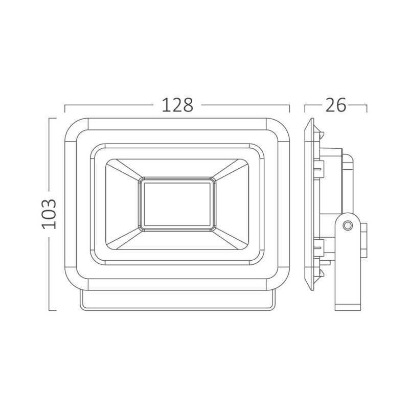 Προβολέας IP65 20w 1620lm 4000k (μαύρος) Braytron – BT60-32011