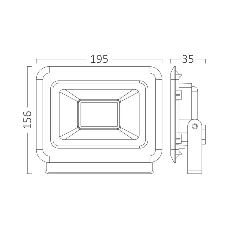 Προβολέας IP65 50w 4200lm 4000k (μαύρος) Braytron – BT60-35011