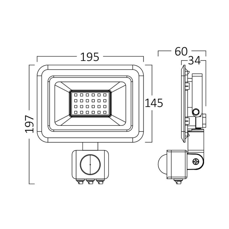 BRY-FLOOD-SC-50W-GRY-6500K-SNS-IP54-LED FLOODLIGHT Braytron – BT60-45031