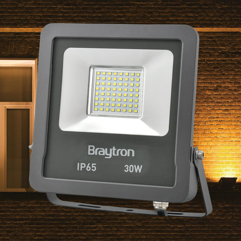 BRY-FLOOD-SL-30W-GRY-6500K-IP65-LED FLOODLIGHT Model: BT61-03032 Braytron – BT61-03032