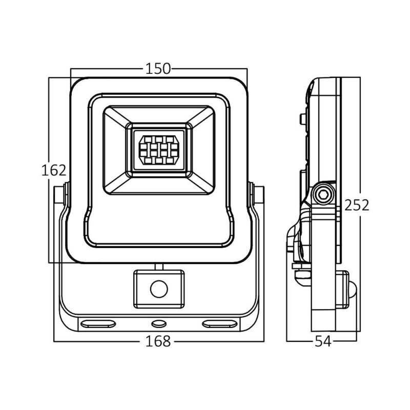BRY-FLOOD-SL-30W-GRY-6500K-SNS-IP54-LED FLOODLIGHT Model: BT61-23032 Braytron – BT61-23032