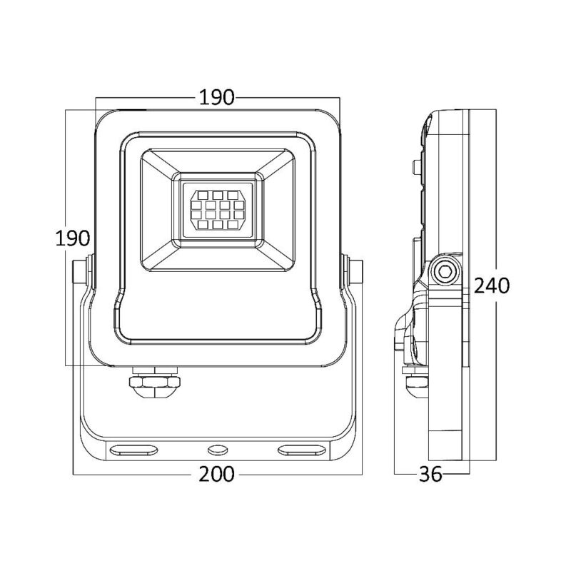 BRY-FLOOD-SL-50W-GRY-6500K-IP65-LED FLOODLIGHT Model: BT61-05032 Braytron – BT61-05032