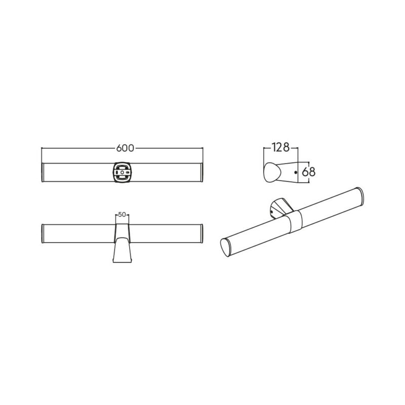 Φωτιστικό καθρέπτου “Lily” IP44 3CCT 16w 1600lm Μαύρο Braytron – BN12-00281