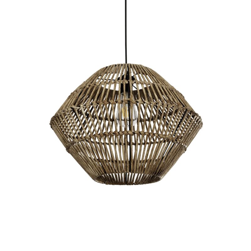 GLOBOSTAR® ARANCIA 205-0048 Boho Κρεμαστό Φωτιστικό Οροφής με Ντουί 1 x E27 AC 220-240V IP20 – Μπεζ – M46 x Π46 x Υ35cm
