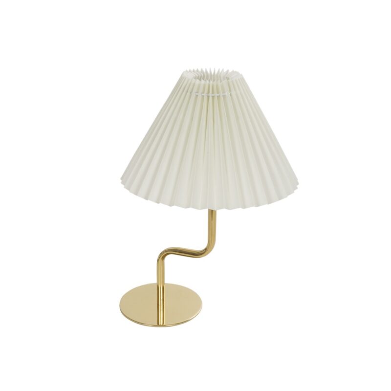GLOBOSTAR® LIVL 204-0169 Μοντέρνο Επιτραπέζιο Φωτιστικό Πορτατίφ με Ντουί 1 x E27 AC 220-240V IP20 – Χρυσό & Μπεζ – Μ22 x Π22 x Υ34cm