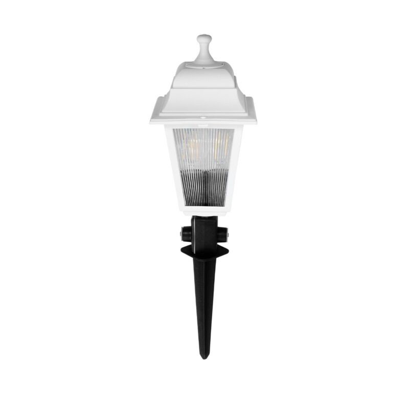 GloboStar® SOLME 203-0223 Vintage Καρφωτό Φωτιστικό Φαναράκι Μονόφωτο 1 x E27 IP44 Λευκό & Διάφανο Πλαστικό – Μ22 x Π22 x Υ35cm