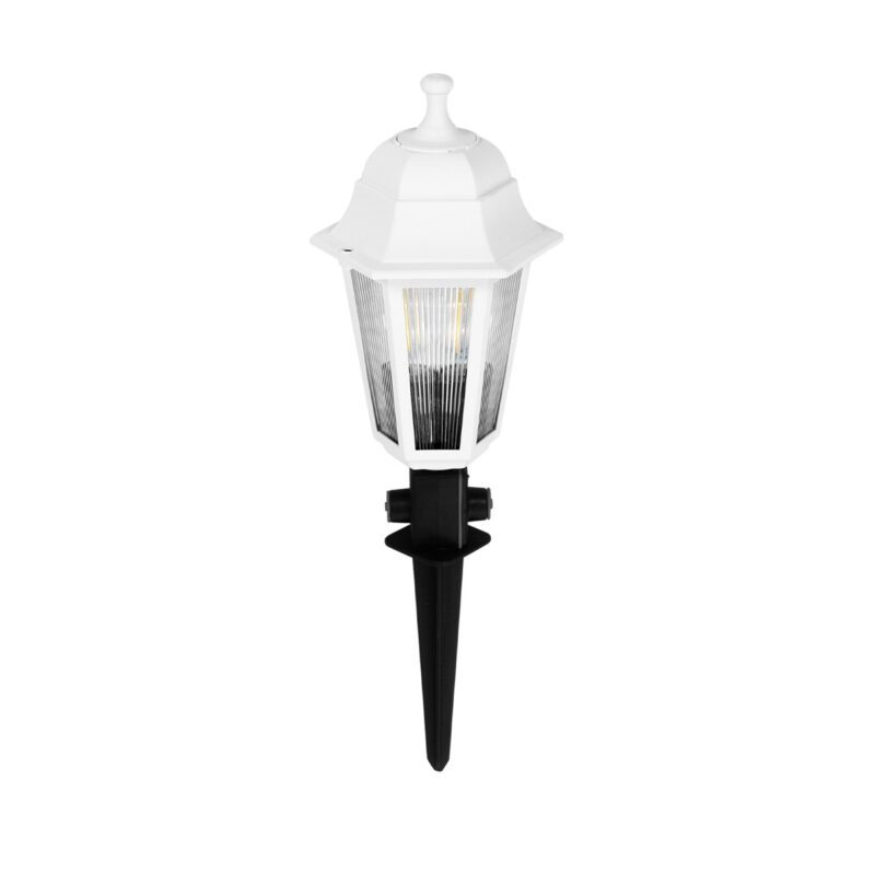 GloboStar® VITRO 203-0203 Vintage Καρφωτό Φωτιστικό Φαναράκι Μονόφωτο 1 x E27 IP44 Λευκό & Διάφανο Πλαστικό – Μ17 x Π17 x Υ55cm