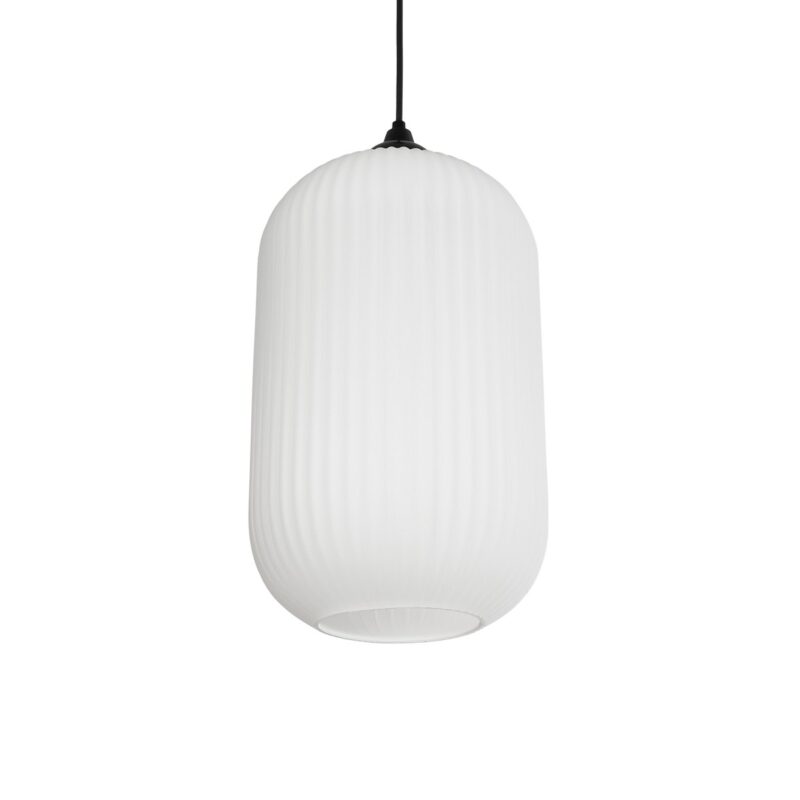 GLOBOSTAR® MELONI 206-0019 Μοντέρνο Κρεμαστό Φωτιστικό Οροφής με Ντουί 1 x E27 AC 220-240V IP20 – Λευκό – Μ20 x Π20 x Υ38cm