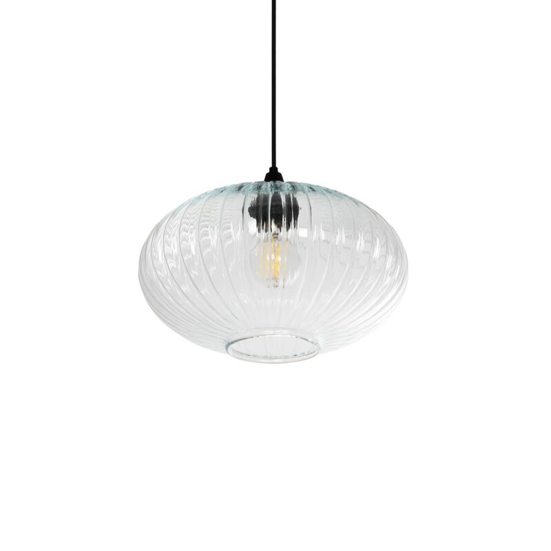GLOBOSTAR® PERA 206-0009 Μοντέρνο Κρεμαστό Φωτιστικό Οροφής με Ντουί 1 x E27 AC 220-240V IP20 – Διάφανο – Μ30 x Π30 x Υ22cm