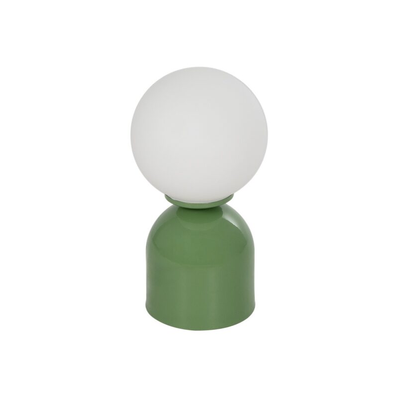GLOBOSTAR® MAGIC 204-0130 Μοντέρνο Επιτραπέζιο Φωτιστικό Πορτατίφ με Ντουί 1 x E14 AC 220-240V IP20 – Πράσινο & Λευκό – Μ15 x Π15 x Υ28cm