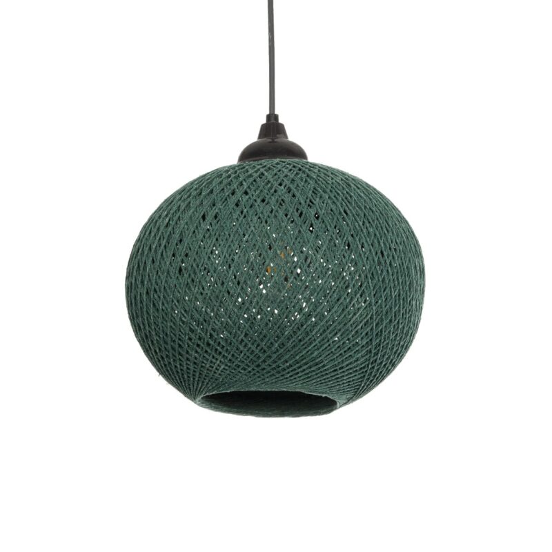 GLOBOSTAR® SOLEI 205-0015 Boho Κρεμαστό Φωτιστικό Οροφής με Ντουί 1 x E27 AC 220-240V IP20 – Πράσινο – M20 x Π20 x Υ25cm