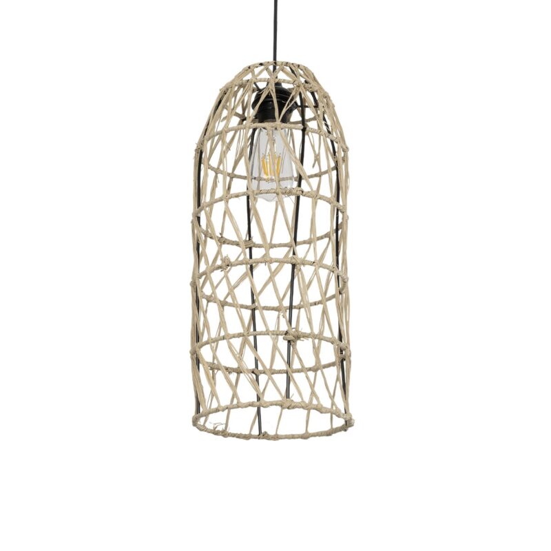 GLOBOSTAR® NETI 205-0024 Boho Κρεμαστό Φωτιστικό Οροφής με Ντουί 1 x E27 AC 220-240V IP20 – Μπεζ – M20 x Π20 x Υ49cm