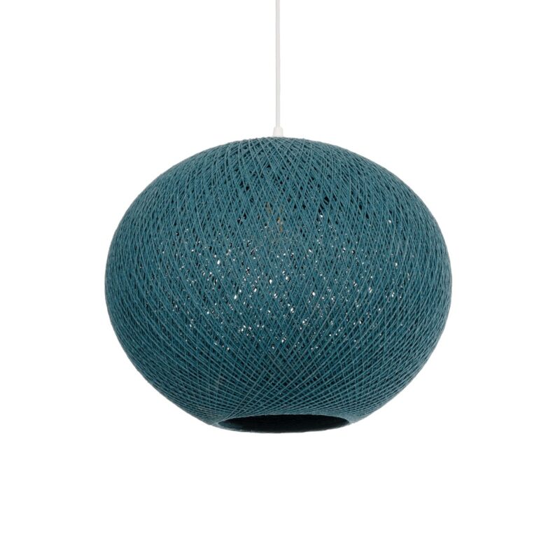 GLOBOSTAR® SOLEI 205-0010 Boho Κρεμαστό Φωτιστικό Οροφής με Ντουί 1 x E27 AC 220-240V IP20 – Τιρκουάζ – M40 x Π40 x Υ36cm