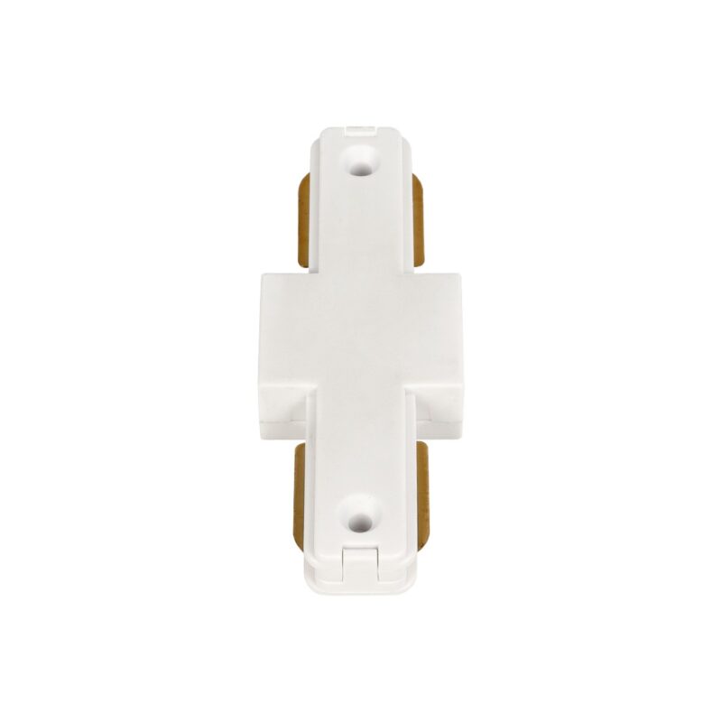 GLOBOSTAR® EUROTRACK-1PH 60904 Μονοφασικός Σύνδεσμος Ι Επέκτασης Ράγας 2 Καλωδίων 1L+1N για Σύστημα Ράγας Eurotrack-1PH AC 220-240V IP20 – Λευκό Ματ – Μ9.3 x Π3.5 x Υ1.6cm