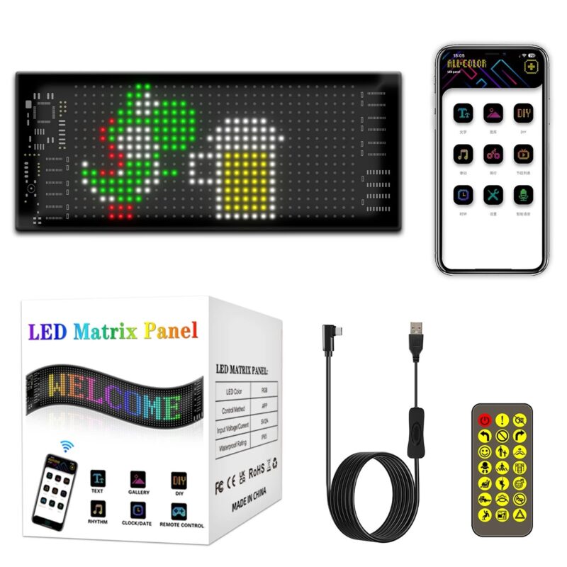 GLOBOSTAR® MATRIX GLB-106-0001 Εύκαμπτη Κυλιόμενη Ψηφιακή Επιγραφή 17.3x7cm P4 32×16 Pixel LED 10W DC 5V 2A με USB 2.0 Αδιάβροχο IP65 Πολύχρωμο RGB – Bluetooth Control μέσω iPIXEL APP – Μ17.3 x Π0.2 x Υ7cm – 2 Χρόνια Εγγύηση