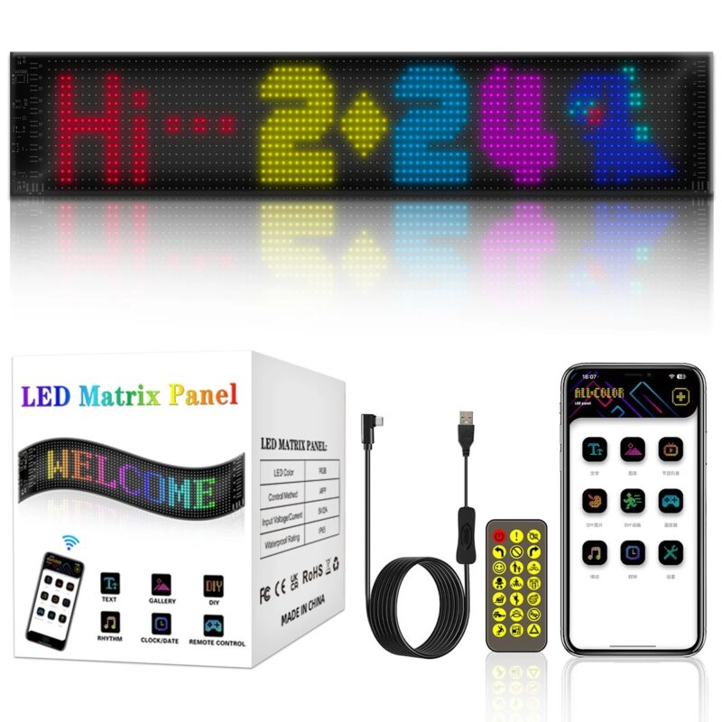 GLOBOSTAR® MATRIX GLB-106-0003 Εύκαμπτη Κυλιόμενη Ψηφιακή Επιγραφή 59.5x12cm P6 96×16 Pixel LED 10W DC 5V 2A με USB 2.0 Αδιάβροχο IP65 Πολύχρωμο RGB – Bluetooth Control μέσω iPIXEL APP – Μ59.5 x Π0.2 x Υ12cm – 2 Χρόνια Εγγύηση