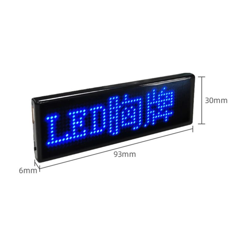GLOBOSTAR® MATRIX GLB-106-0015 Κυλιόμενη Ψηφιακή Ετικέτα Ονόματος 9.3x6cm P1.7 48×12 Pixel LED 0.5W DC 5V με Επαναφορτιζόμενη Μπαταρία Li-ion 3.7V 200mAh IP20 Πολύχρωμο RGB – Bluetooth Control μέσω iPIXEL APP – Μ9.5 x Π3 x Υ1cm – 2 Χρόνια Εγγύηση
