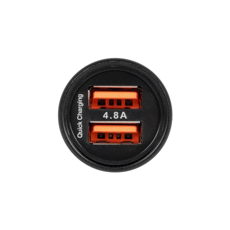 GLOBOSTAR® MATRIX GLB-106-0025 Τροφοδοτικό/Φορτιστής Αυτοκινήτου με 1 x USB 2.4A & 1 x USB-C 2.4A για Εύκαμπτη Κυλιόμενη Ψηφιακή Επιγραφή 12W AC 220-240V σε DC 5V IP20 – Μ6.6 x Π2.8 x Υ2.8cm – 2 Χρόνια Εγγύηση