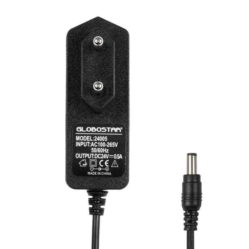 GLOBOSTAR® VOLTIX GLB-107-0005 Τροφοδοτικό/Μετασχηματιστής Class II SELV 12W 0.5A AC 220-240V σε DC 24V IP20 – Μαύρο Ματ – Μ7.3 x Π4 x Υ2.8cm – 3 Χρόνια Εγγύηση