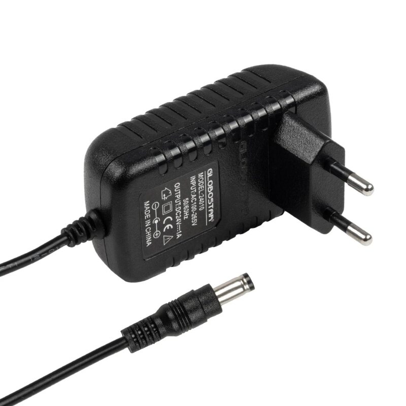 GLOBOSTAR® VOLTIX GLB-107-0006 Τροφοδοτικό/Μετασχηματιστής Class II SELV 24W 1A AC 220-240V σε DC 24V IP20 – Μαύρο Ματ – Μ8 x Π4.2 x Υ2.8cm – 3 Χρόνια Εγγύηση