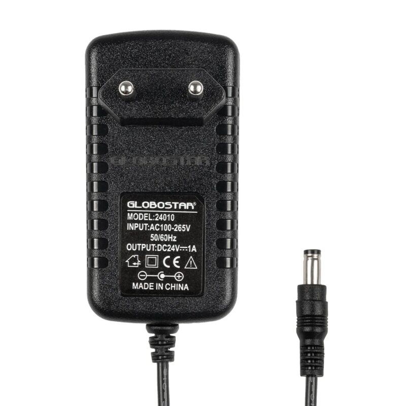 GLOBOSTAR® VOLTIX GLB-107-0006 Τροφοδοτικό/Μετασχηματιστής Class II SELV 24W 1A AC 220-240V σε DC 24V IP20 – Μαύρο Ματ – Μ8 x Π4.2 x Υ2.8cm – 3 Χρόνια Εγγύηση