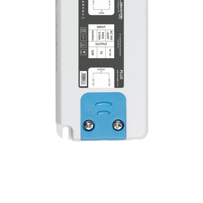 GLOBOSTAR® PLUX GLB-107-0009 Τροφοδοτικό/Μετασχηματιστής Class II SELV 12W 1A AC 220-240V σε DC 12V IP20 – Λευκό Ματ – Μ9.9 x Π4.6 x Υ1.1cm – 3 Χρόνια Εγγύηση