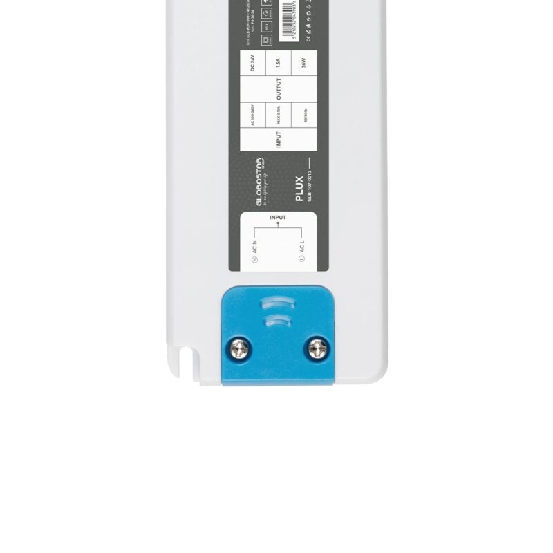 GLOBOSTAR® PLUX GLB-107-0013 Τροφοδοτικό/Μετασχηματιστής Class II SELV 36W 1.5A AC 220-240V σε DC 24V IP20 – Λευκό Ματ – Μ12.8 x Π5 x Υ1.5cm – 3 Χρόνια Εγγύηση