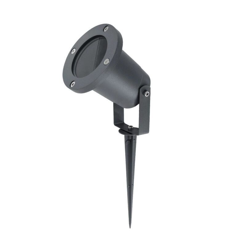 kelvo® GARDELINI KLV-101-0002 Φωτιστικό Σποτ Κήπου για Φυτά & Δέντρα με Καρφωτή Βάση για Λάμπα MR16 με Ντουί GU10 AC 220-240V Αδιάβροχο IP65 – Γκρι Ανθρακί Ματ – Μ10 x Π10 x Υ30cm