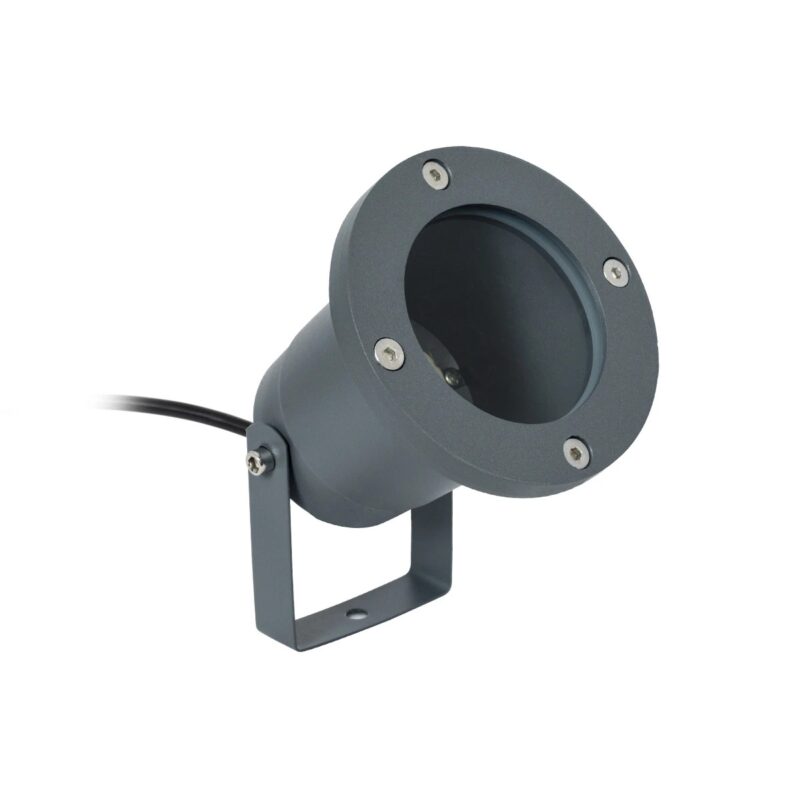 kelvo® GARDELINI KLV-101-0002-V2 Φωτιστικό Σποτ Τοίχου με Βάση για Λάμπα MR16 με Ντουί GU10 AC 220-240V Αδιάβροχο IP65 – Γκρι Ανθρακί Ματ – Μ10 x Π10 x Υ30cm