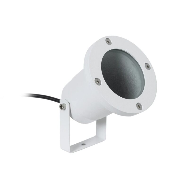 kelvo® GARDELINI KLV-101-0003-V2 Φωτιστικό Σποτ Τοίχου με Βάση για Λάμπα MR16 με Ντουί GU10 AC 220-240V Αδιάβροχο IP65 –  Λευκό Ματ – Μ10 x Π10 x Υ30cm