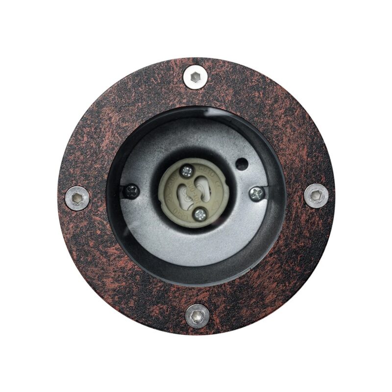 kelvo® GARDELINI KLV-101-0004-V2 Φωτιστικό Σποτ Τοίχου με Βάση για Λάμπα MR16 με Ντουί GU10 AC 220-240V Αδιάβροχο IP65 –  Μπρονζέ Εφέ Σκουριάς Ματ – Μ10 x Π10 x Υ30cm