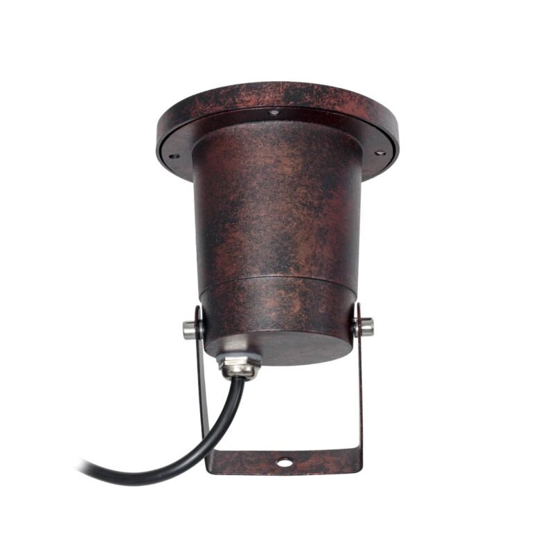 kelvo® GARDELINI KLV-101-0004-V2 Φωτιστικό Σποτ Τοίχου με Βάση για Λάμπα MR16 με Ντουί GU10 AC 220-240V Αδιάβροχο IP65 –  Μπρονζέ Εφέ Σκουριάς Ματ – Μ10 x Π10 x Υ30cm
