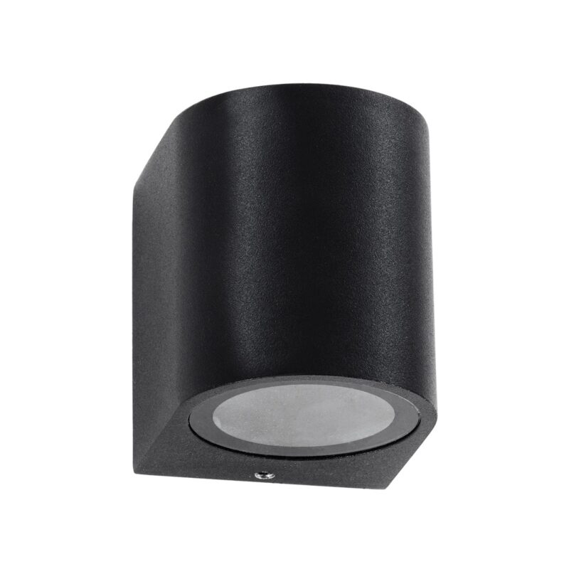 kelvo® MURANO KLV-101-0012 Φωτιστικό Τοίχου / Απλίκα για Λάμπα MR16 με Ντουί GU10 AC 220-240V Αδιάβροχο IP65 – Μαύρο Ματ – Μ8 x Π8 x Υ7cm