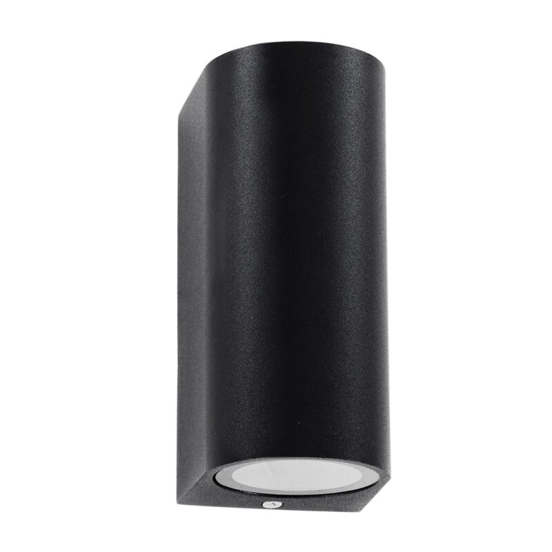 kelvo® MURANO KLV-101-0015 Φωτιστικό Τοίχου / Απλίκα για 2 Λάμπες MR16 με Ντουί GU10 AC 220-240V Αδιάβροχο IP65 – Μαύρο Ματ – Μ8 x Π8 x Υ15cm