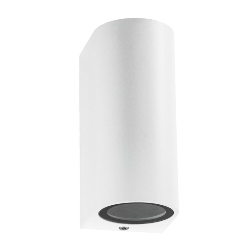 kelvo® MURANO KLV-101-0017 Φωτιστικό Τοίχου / Απλίκα για 2 Λάμπες MR16 με Ντουί GU10 AC 220-240V Αδιάβροχο IP65 – Λευκό Ματ – Μ8 x Π8 x Υ15cm