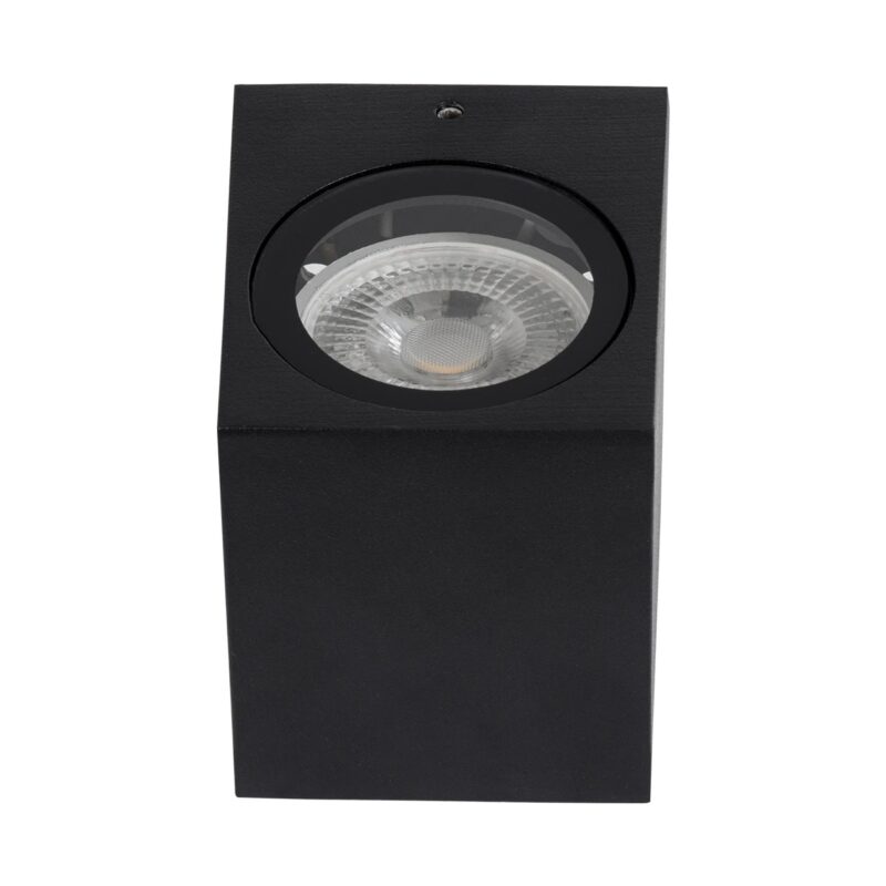 kelvo® BURANO KLV-101-0018 Φωτιστικό Τοίχου / Απλίκα για Λάμπα MR16 με Ντουί GU10 AC 220-240V Αδιάβροχο IP65 – Μαύρο Ματ – Μ8 x Π8 x Υ7cm