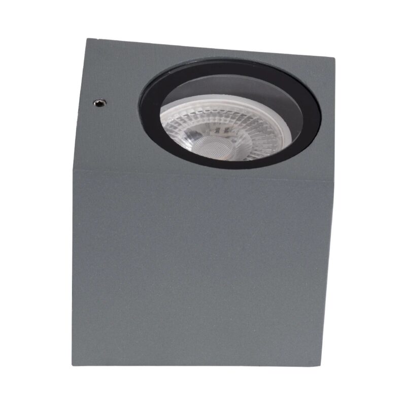 kelvo® BURANO KLV-101-0019 Φωτιστικό Τοίχου / Απλίκα για Λάμπα MR16 με Ντουί GU10 AC 220-240V Αδιάβροχο IP65 – Γκρι Ανθρακί Ματ – Μ8 x Π8 x Υ7cm