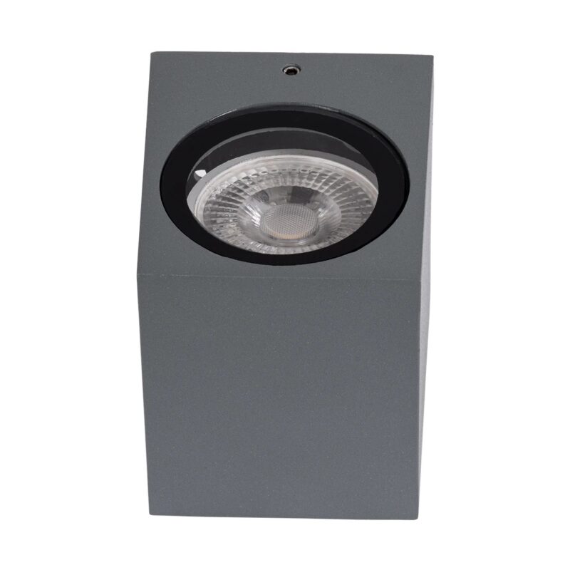 kelvo® BURANO KLV-101-0019 Φωτιστικό Τοίχου / Απλίκα για Λάμπα MR16 με Ντουί GU10 AC 220-240V Αδιάβροχο IP65 – Γκρι Ανθρακί Ματ – Μ8 x Π8 x Υ7cm