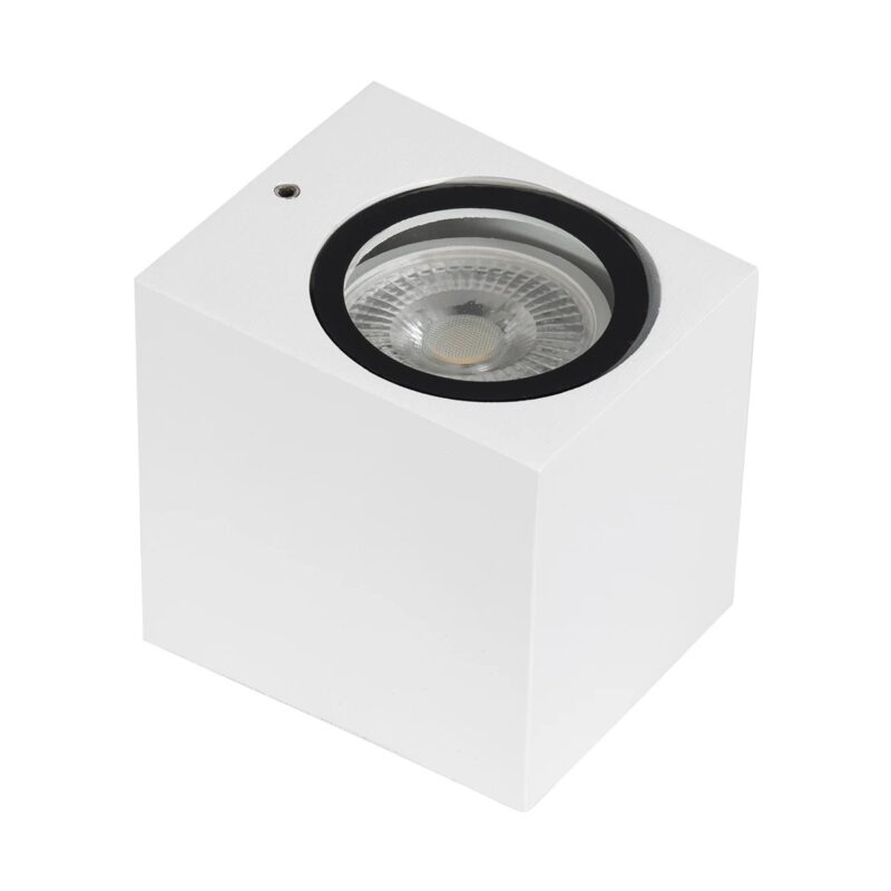 kelvo® BURANO KLV-101-0020 Φωτιστικό Τοίχου / Απλίκα για Λάμπα MR16 με Ντουί GU10 AC 220-240V Αδιάβροχο IP65 – Λευκό Ματ – Μ8 x Π8 x Υ7cm