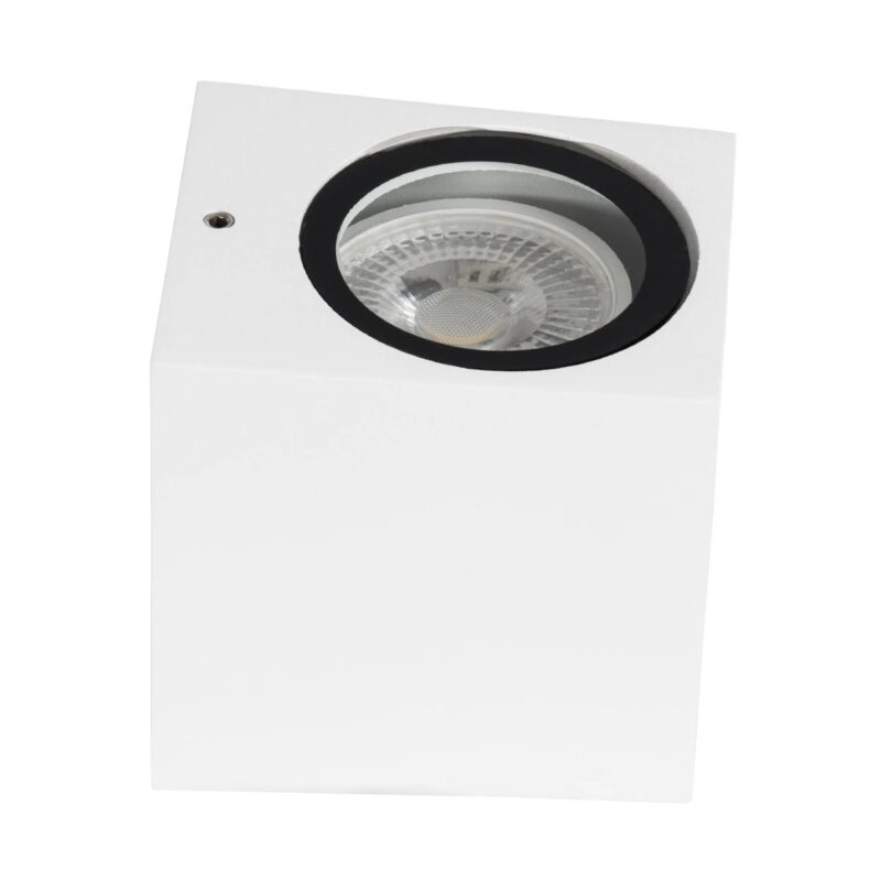 kelvo® BURANO KLV-101-0020 Φωτιστικό Τοίχου / Απλίκα για Λάμπα MR16 με Ντουί GU10 AC 220-240V Αδιάβροχο IP65 – Λευκό Ματ – Μ8 x Π8 x Υ7cm