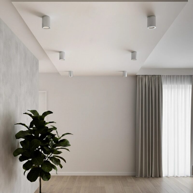 kelvo® AKIRA KLV-101-0026 Κινούμενο Φωτιστικό Downlight Σποτ για Λάμπα MR16 με Ντουί GU10 AC 220-240V IP20 – Νίκελ Βούρτσας – Μ8 x Π8 x Υ10cm