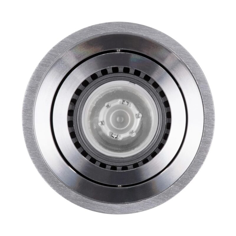 kelvo® AKIRA KLV-101-0026 Κινούμενο Φωτιστικό Downlight Σποτ για Λάμπα MR16 με Ντουί GU10 AC 220-240V IP20 – Νίκελ Βούρτσας – Μ8 x Π8 x Υ10cm