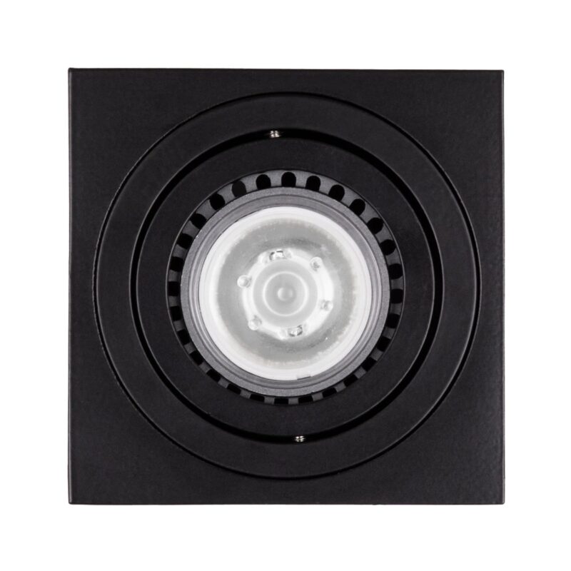 kelvo® AKIRA KLV-101-0028 Κινούμενο Φωτιστικό Downlight Σποτ για Λάμπα MR16 με Ντουί GU10 AC 220-240V IP20 – Μαύρο Ματ – Μ8 x Π8 x Υ10cm