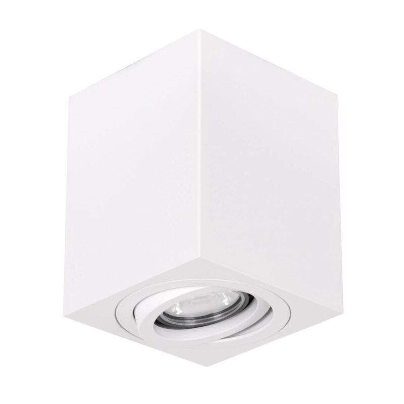 kelvo® AKIRA KLV-101-0029 Κινούμενο Φωτιστικό Downlight Σποτ για Λάμπα MR16 με Ντουί GU10 AC 220-240V IP20 – Λευκό Ματ – Μ8 x Π8 x Υ10cm