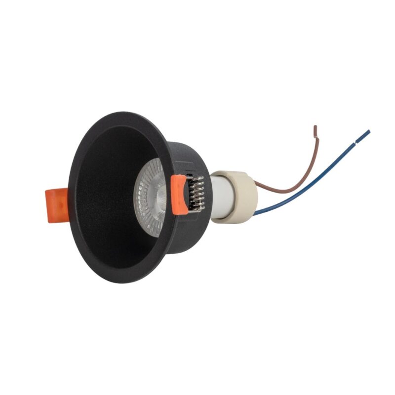 kelvo® DELTA KLV-101-0032 Χωνευτό Φωτιστικό Downlight Σποτ για Λάμπα MR16 με Ντουί GU10 AC 220-240V IP20 – Μαύρο Ματ – Μ8.5 x Π8.5 x Υ3.5cm / Q7.5cm