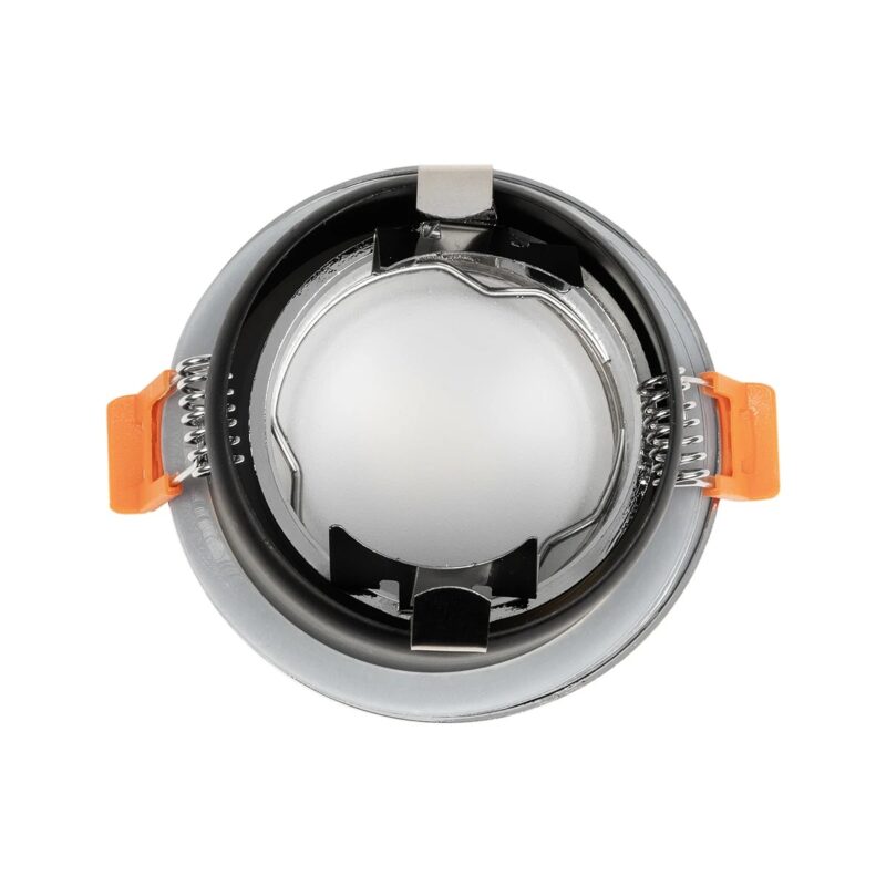 kelvo® KAPA KLV-101-0040 Χωνευτό Φωτιστικό Downlight Σποτ Μπάνιου για Λάμπα MR16 με Ντουί GU10 AC 220-240V Αδιάβροχο IP65 – Νίκελ Χρώμιο – Μ8.5 x Π8.5 x Υ4.2cm / Q7.5cm
