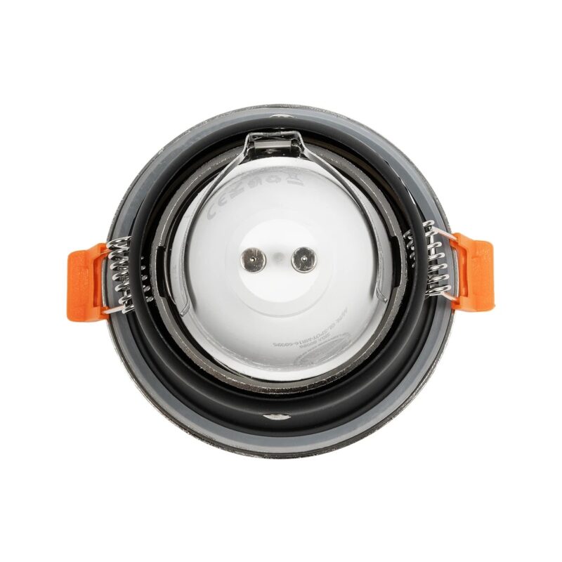 kelvo® SIGMA KLV-101-0043 Χωνευτό Φωτιστικό Downlight Σποτ Μπάνιου για Λάμπα MR16 με Ντουί GU10 AC 220-240V Αδιάβροχο IP65 – Νίκελ Βούρτσας – Μ8.5 x Π8.5 x Υ4.4cm / Q7.5cm