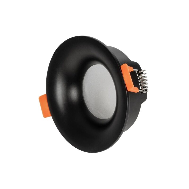 kelvo® LAMDA KLV-101-0044 Χωνευτό Φωτιστικό Downlight Σποτ Μπάνιου για Λάμπα MR16 με Ντουί GU10 AC 220-240V Αδιάβροχο IP65 – Μαύρο Ματ – Μ8.5 x Π8.5 x Υ3.5cm / Q7.5cm